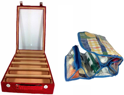 

Addyz Combo of 5 Rod Bangle Box and Cosmetic Bag Jewellery Vanity Box(Maroon, Blue)