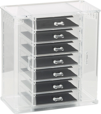 

Howards "A" Grade Acrylic 7 Drawer Jewellery and Accessories Storage Box With Cosmetics and Make up Organizer Jewellery storage Vanity Box(Clear)