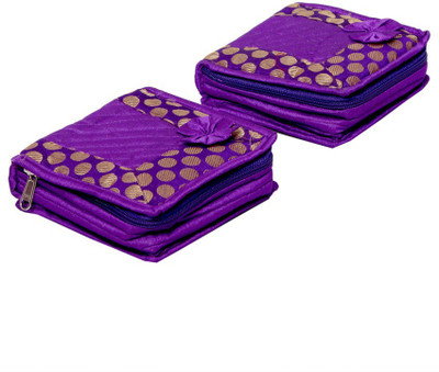 Kuber Industries Kit Set of 2 Pcs in heavy Quilted Material Makeup Vanity Box(Blue)