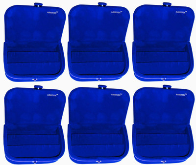 

Abhinidi Set of 6 velvet case Earring storage travelling folder Jewellery Vanity Box(Blue)