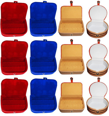 

Abhinidi Combo of 12 velvet case Ring and Earring storage travelling Folder Jewellery Vanity Box(Multicolor)