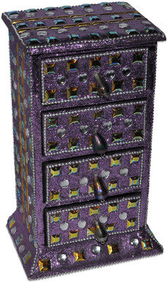 

DakshCraft Purple Decorative Handmade Jewelry Storage Box Makeup and Jewellery Vanity Box(Purple)
