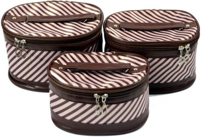 

Swadec Strips Brown Makeup and Jewellerry Multipurpose Vanity Box(Brown)