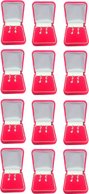 

Addyz pack of 12 red single pair Big hanging Earring, Tops, studs jewellery Vanity Box(RED)