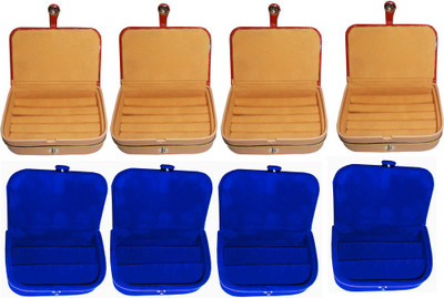 

Abhinidi Combo of 8 velvet case Ring and Earring storage travelling Folder Jewellery Vanity Box(Multicolor)
