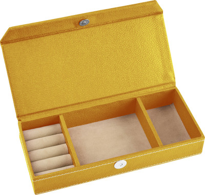 

Eco-Leatherette Travel Jewellery, Ring, Bangles Vanity Box(Yellow)