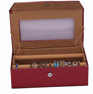 

Kuber Industries Bangle Two Roll Box Jewellery Vanity Box(Maroon)
