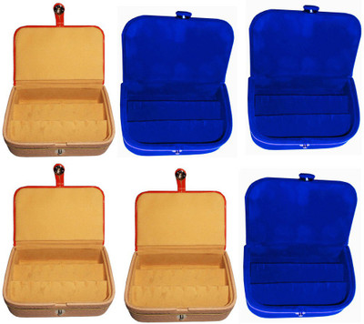 

Abhinidi Combo of 6 velvet case Ring and Earring storage travelling Folder Jewellery Vanity Box(Multicolor)