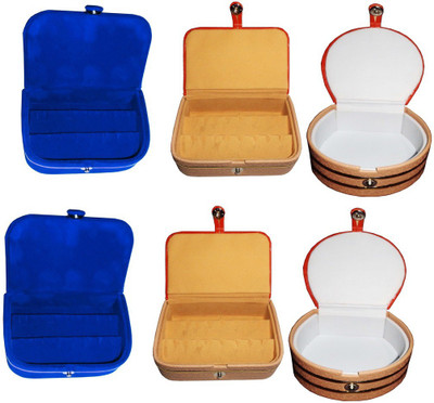 

Abhinidi Combo of 6 velvet case Ring and Earring storage travelling Folder Jewellery Vanity Box(Multicolor)