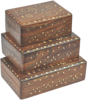 

Craftatoz VB-04 perfect for wedding, gifts, make up Vanity Box(Brown)