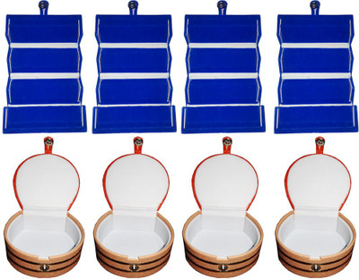 

Abhinidi Set of 8 velvet case Ring and Earring storage travelling Folder Jewellery Vanity Box(Multicolor)