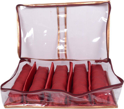 

Styler Transparent Soft Bangle Pouch 5 Rod Fashion Vanity Box(Maroon)