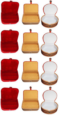 

Abhinidi Set of 12 velvet case Ring and Earring storage travelling Folder Jewellery Vanity Box(Multicolor)