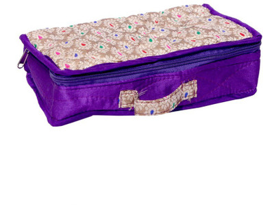 

Kuber Industries Designer Kit in Heavy Quilted Material Make Up Vanity Box(Blue)