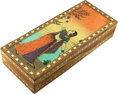 

R S Jewels Wooden Gemstone Painting Handmade Jewellery Vanity Box(Multicolor)