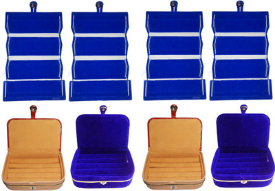 

Abhinidi Set of 8 velvet Vanity case Ring and Earring storage travelling Folder Box Vanity Box(Multicolor)