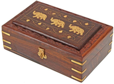 

Craftatoz VB-15 perfect for wedding, gifts, make up Vanity Box(Brown)