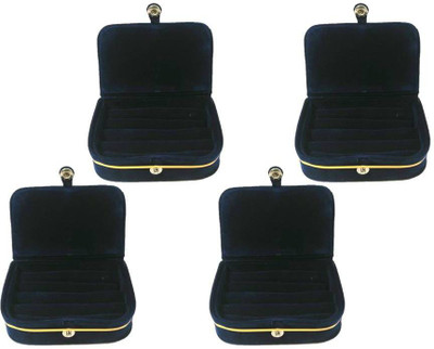 

Addyz Combo Pack Of 4 Pieces Ring Case Jewellery Vanity Box(Blue)