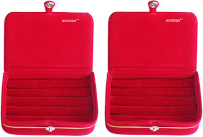 

Abhinidi Set of 2 velvet case Jewellry storage travelling folder Jewellery Vanity Box(Maroon)
