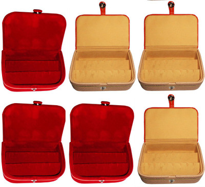 

Abhinidi Combo of 6 velvet case Ring and Earring storage travelling Folder Jewellery Vanity Box(Multicolor)