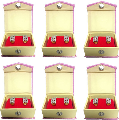 

Addyz pack of six 1 pair Earring, Tops, studs box case jewellery Vanity Box(pink)