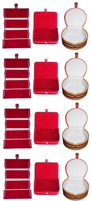 

Abhinidi Combo of 12 velvet case Ring and Earring storage travelling Folder Jewellery Vanity Box(Multicolor)