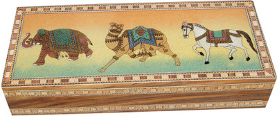 

R S Jewels Wooden Handicraft Jewellery Vanity Box(Multicolor)