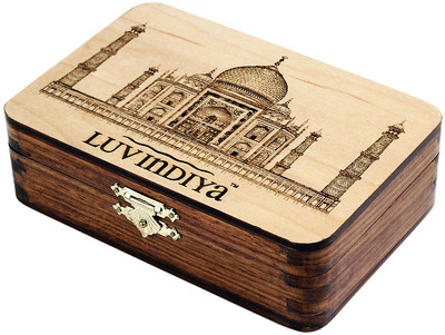 

Luv Indiya Handmade Utility : Wooden box 5" x 7" engraved Jewellery, Storage, Gift Box, Keepsake Vanity Box(Wooden)