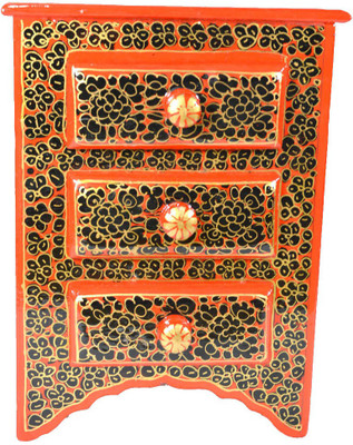 

Craftuno Handcrafted Paper Mache Box with 2 Drawers Paper Mache Vanity Box(Multicolor)