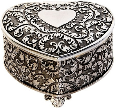 

Orchard Heart Shaped Decorative Jewellery Vanity Box(Silver)
