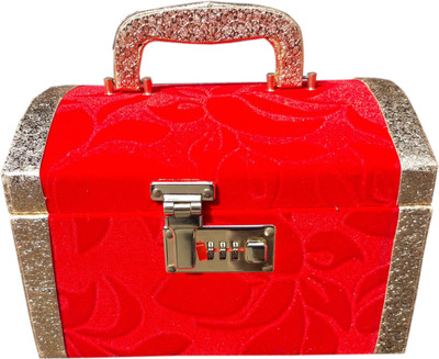 

Bonanza Cosmetic Jewellery Vanity Box(Red, Gold)