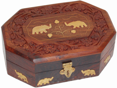 

Fabulo wooden handcrafted jewellery box jewellery box Vanity Box(Brown)