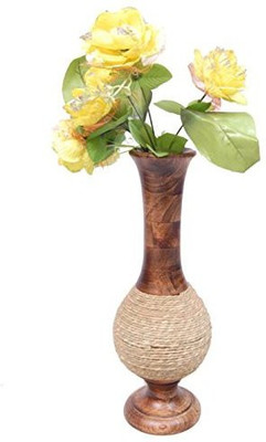 

Desi Karigar Wooden Vase(16 inch, Brown)