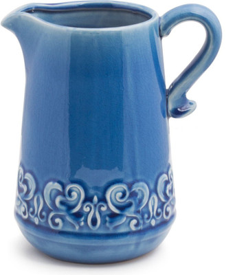 

Chumbak Vintage Blue Pitcher Vase Ceramic Vase(9 inch, Blue)