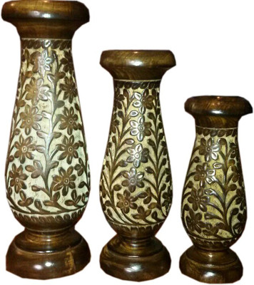 

limra handicrafts Wooden Vase(12 inch, Brown)