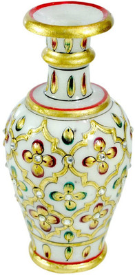 

Pooja Creation Stoneware Vase(9 inch, White)