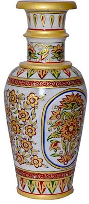 

Chitra Handicraft Marble Flower Pot Stoneware Vase(9 inch, Multicolor)