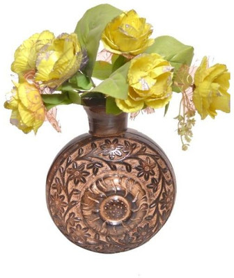 

Onlineshoppee Handwork Design Wooden Vase(7 inch, Brown)