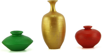 

eKolhapuri Terracotta Vase(2.5 inch, Multicolor)