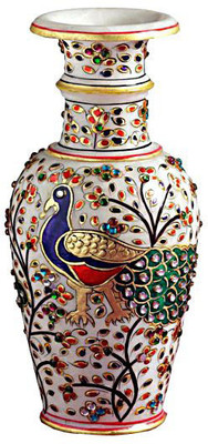 

Chitra Handicraft Marble Flower Pot Stoneware Vase(9 inch, Multicolor)