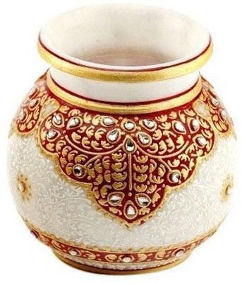 

Shreeng Gold Plated Marble Round Vase Gold Plated Vase(5 inch, Multicolor)