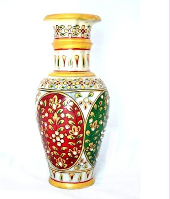 

Chitra Handicraft Marble Flower Pot Stoneware Vase(9 inch, Multicolor)