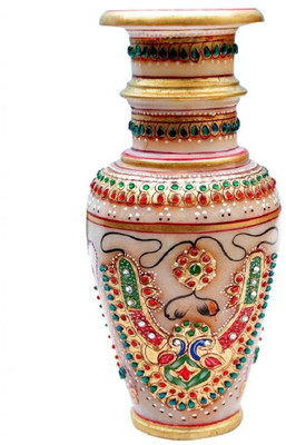 

Pooja Creation Stoneware Vase(9 inch, White)