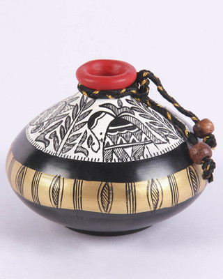 

VarEesha Terracotta Vase(5 inch, Multicolor)