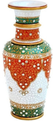 

Chitra Handicraft Marble Flower Pot Stoneware Vase(9 inch, Multicolor)