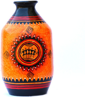 

Art Godaam Hand painted vase Terracotta Vase(9 inch, Multicolor)