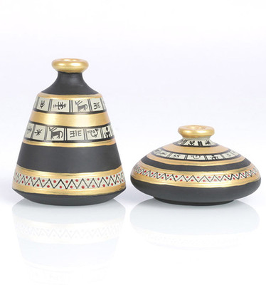 

VarEesha Terracotta Vase(5 inch, Black)