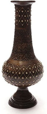 

Craftspoint Wooden Vase(23 inch, Brown, Gold)