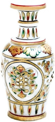 

Chitra Handicraft Marble Flower Pot Stoneware Vase(9 inch, Multicolor)