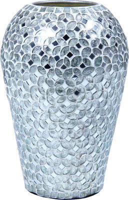 Art N Crafts Iron Vase(10.5 inch, Silver)